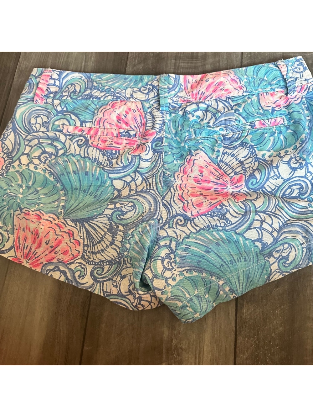 Lilly Pulitzer Shell Print Shorts Coastal Preppy Multicolor Sz 8